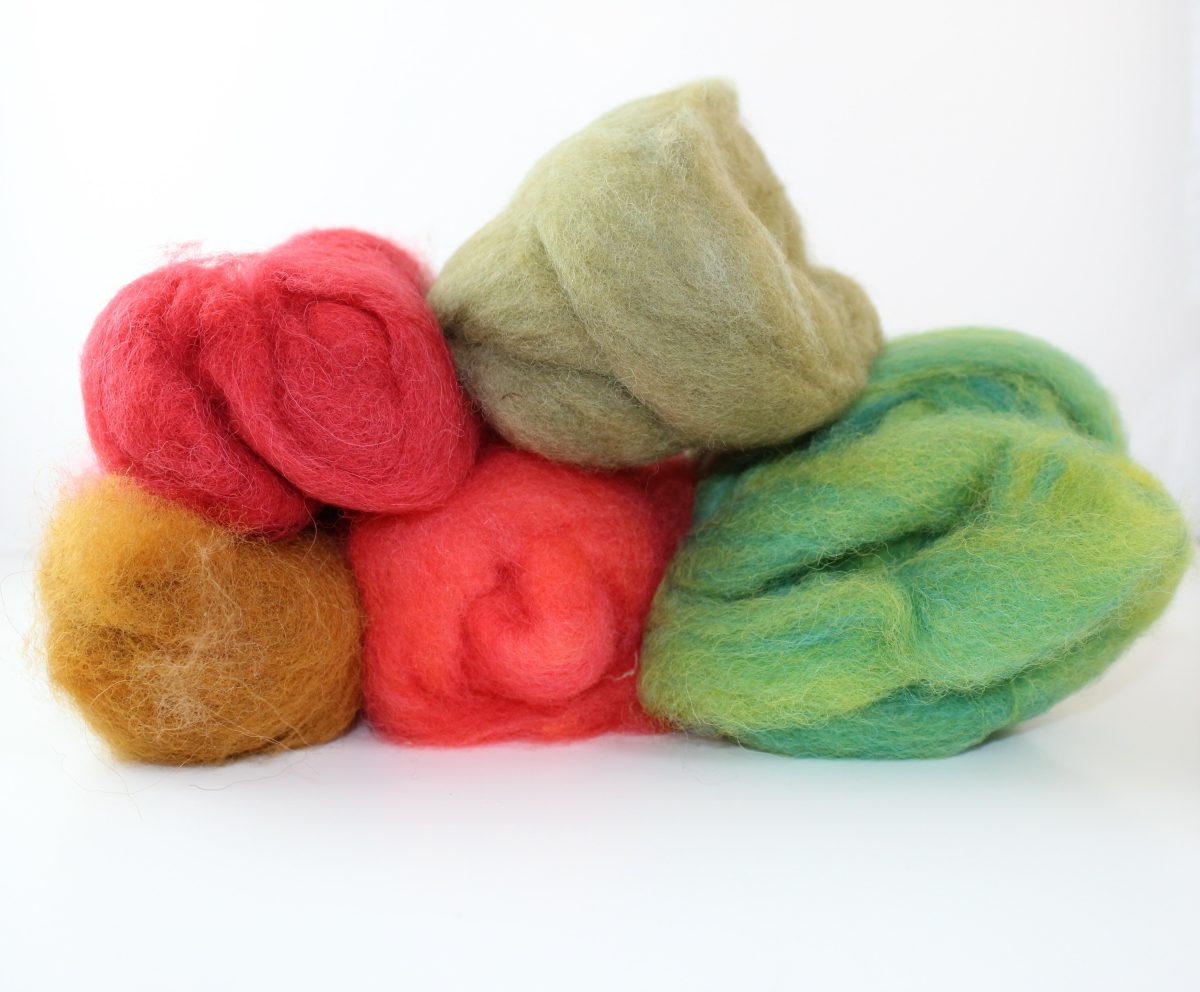 Fiber, Huacaya Alpaca, Dyed, Carded