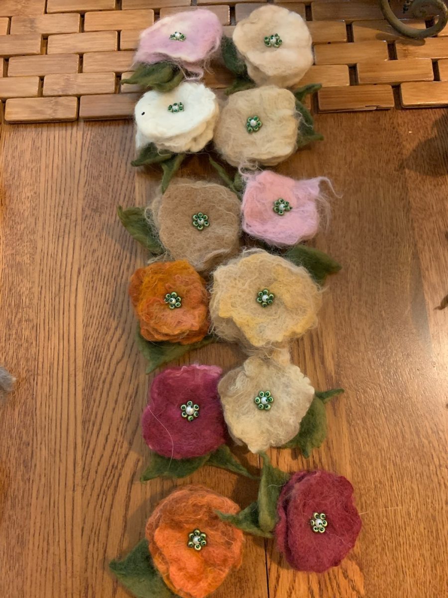 Felted Flower Pins, Poppy