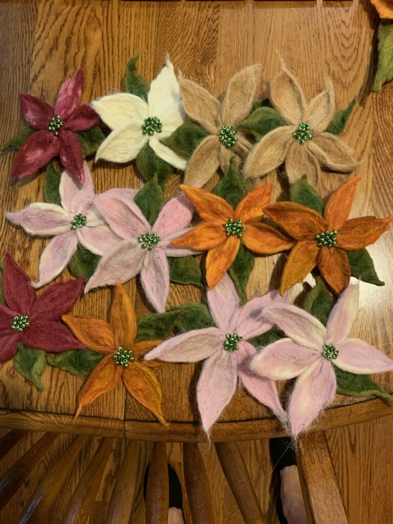 Felted Flower Pins, Star