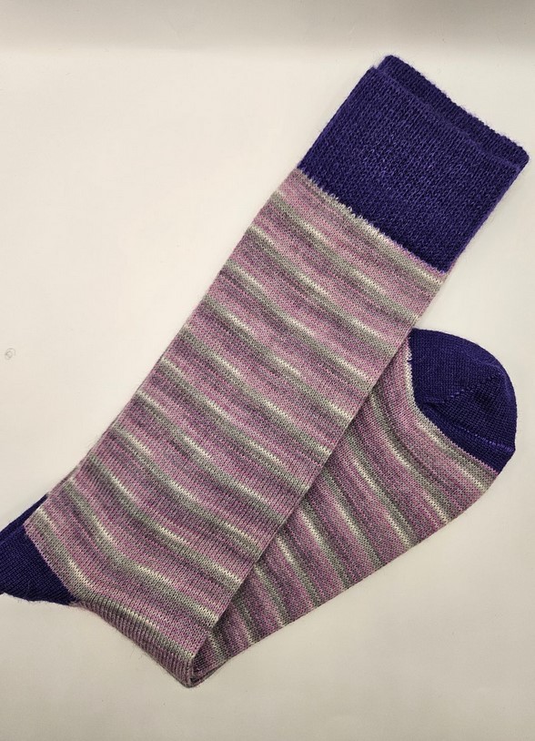 Sock, Purple, Candy Stripe